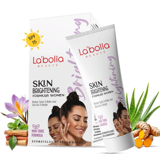 Labolia Beaute Skin Brightening Day Cream for Women with SPF 15 | Glowing SKin | Reduce Dark Spots | Whitening Face Cream | Dermatologist Recommended | All Skin Type | Pack of 1, 50g
