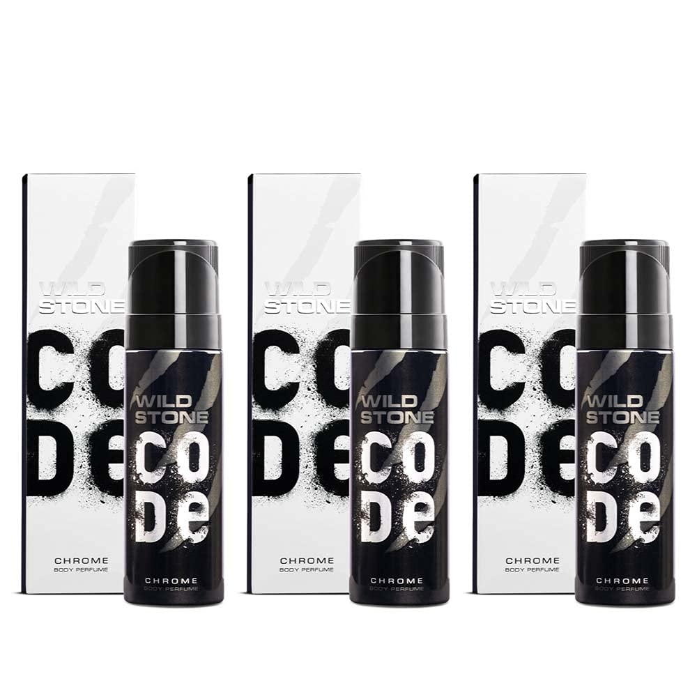 WILD STONE CODE Titanium Long Lasting No Gas Body Perfume For Men, 150Ml, Spray