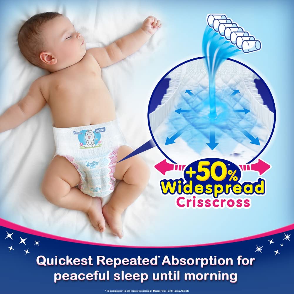 MamyPoko Pants All Night Absorb Baby Diapers, X-Large (XL), 22 Count 12-17 kg