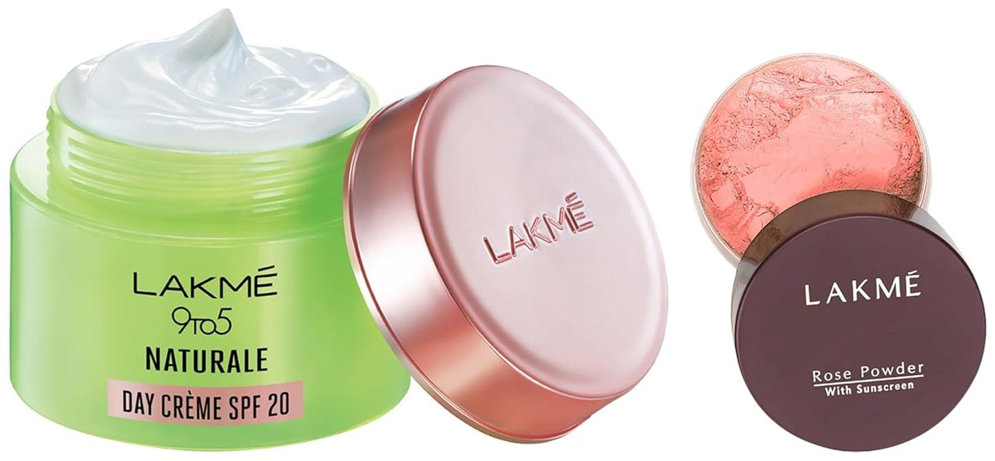 Lakme Rose Loose Face Powder with Sunscreen, Warm Pink, Face Makeup for a Rosy Glow - Matte Finish for Oily Skin Control, 40 g
