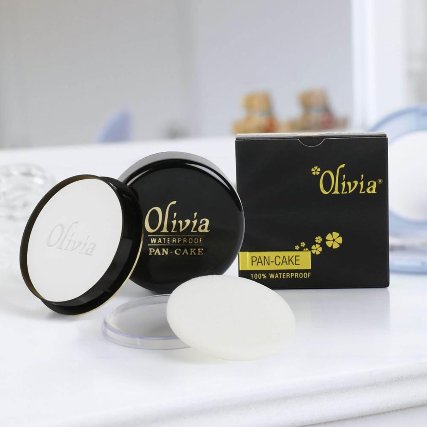Olivia Waterproof Natural Honey Makeup Cream Concealer Pan Cake, Medium Coverage, For All Skin Types (25G, Shade No.24)