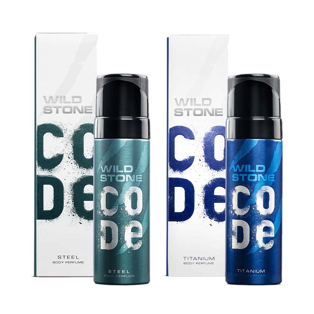 WILD STONE CODE Titanium Long Lasting No Gas Body Perfume For Men, 150Ml, Spray