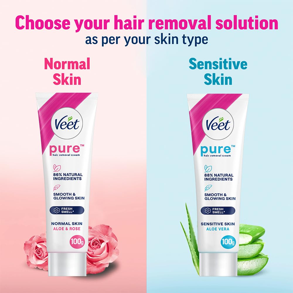 Veet Silk & Fresh Hair Removal Cream, Sensitive Skin - 100g