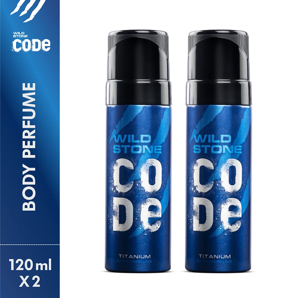 WILD STONE CODE Titanium Long Lasting No Gas Body Perfume For Men, 150Ml, Spray