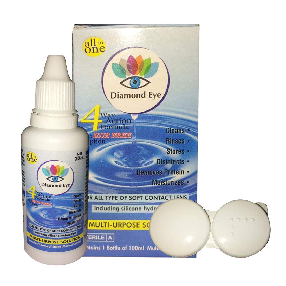 Soft Eye 3 Pair (Honey, Hazel & Brown) 0 Power Monthly Contact Lens 0 Dioptres 6 + Multi Plus Solution with Lens Storage Box