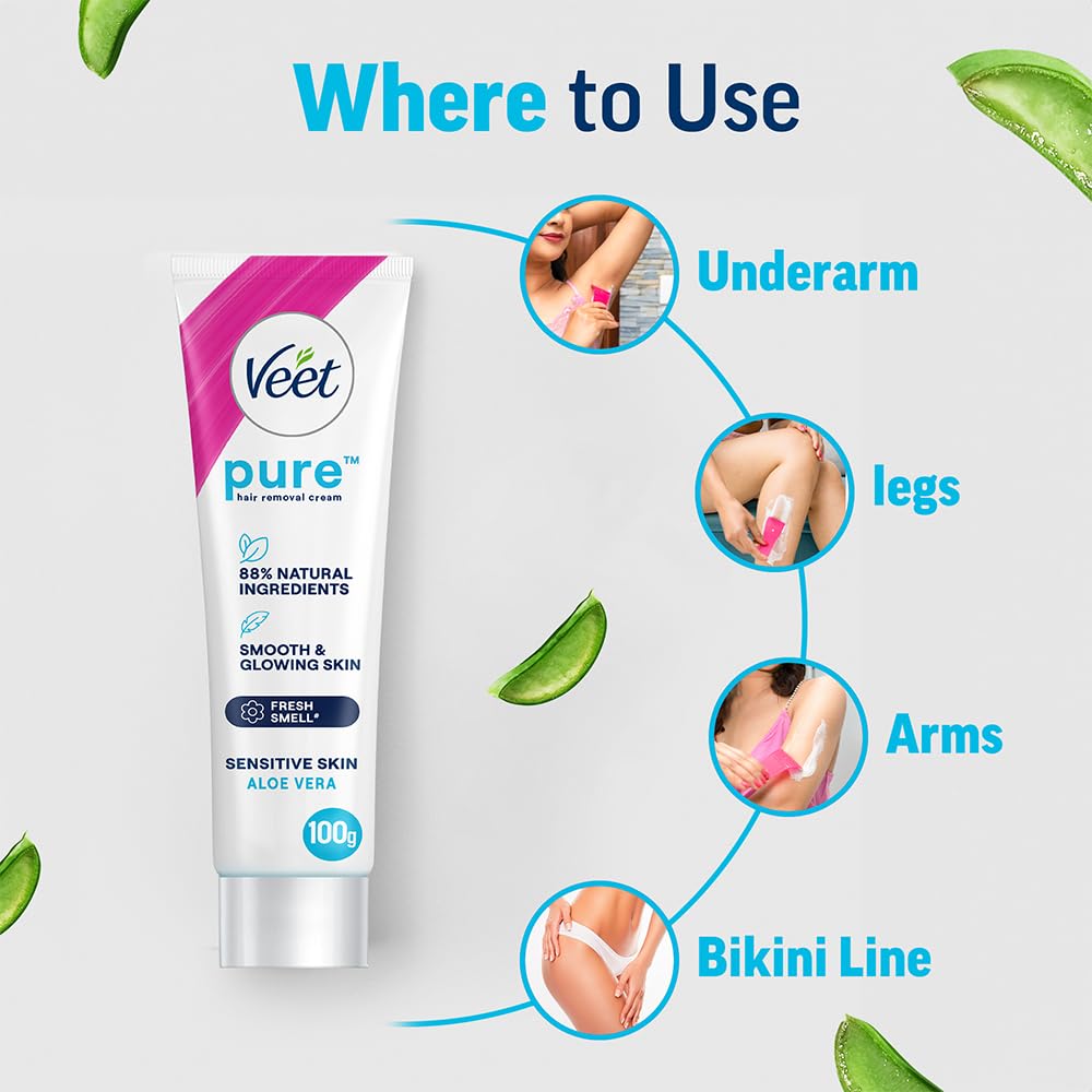 Veet Silk & Fresh Hair Removal Cream, Sensitive Skin - 100g