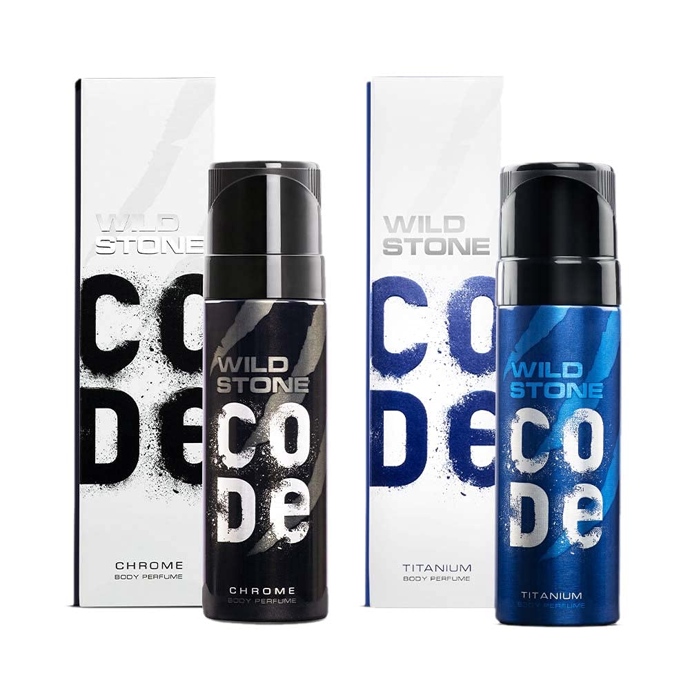 WILD STONE CODE Titanium Long Lasting No Gas Body Perfume For Men, 150Ml, Spray