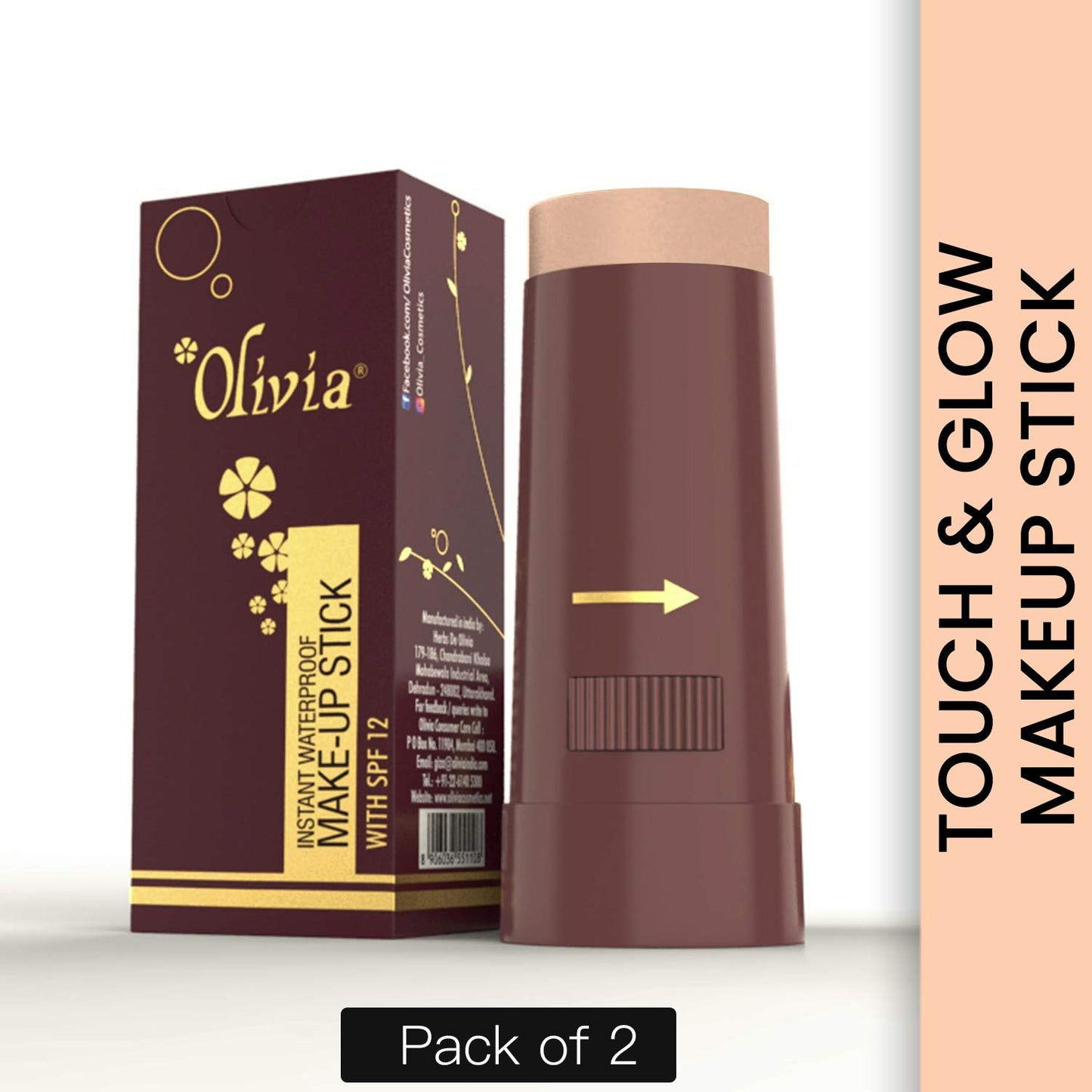 Olivia Waterproof Natural Honey Makeup Cream Concealer Pan Cake, Medium Coverage, For All Skin Types (25G, Shade No.24)