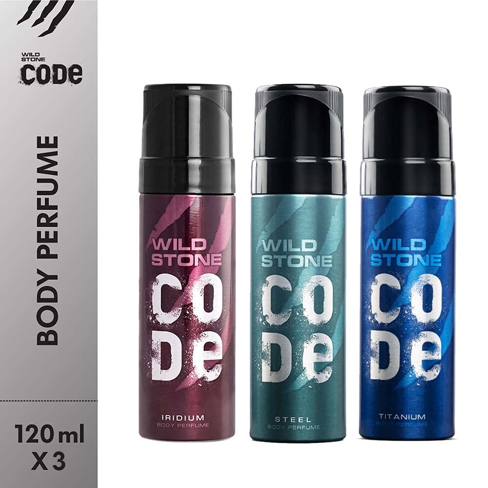 WILD STONE CODE Titanium Long Lasting No Gas Body Perfume For Men, 150Ml, Spray