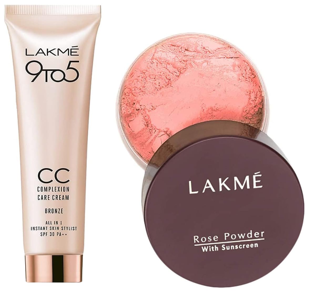 Lakme Rose Loose Face Powder with Sunscreen, Warm Pink, Face Makeup for a Rosy Glow - Matte Finish for Oily Skin Control, 40 g