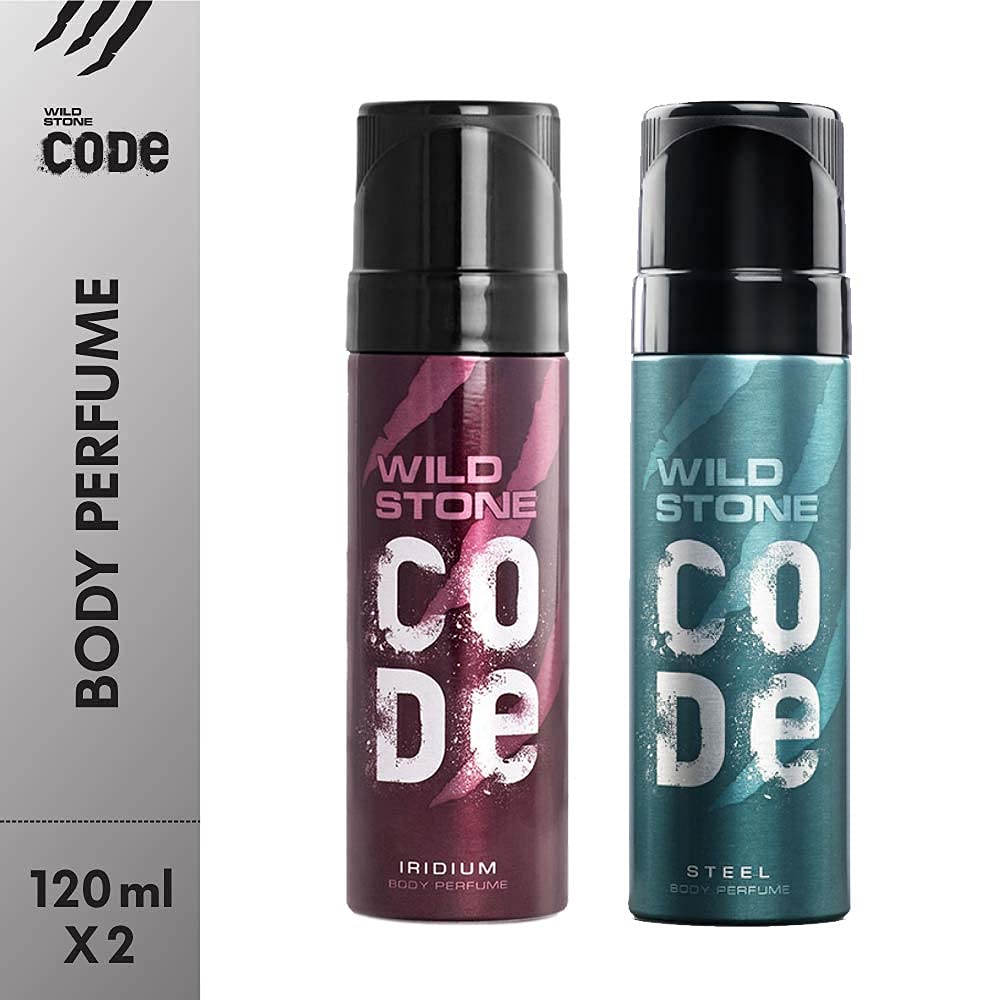 WILD STONE CODE Titanium Long Lasting No Gas Body Perfume For Men, 150Ml, Spray