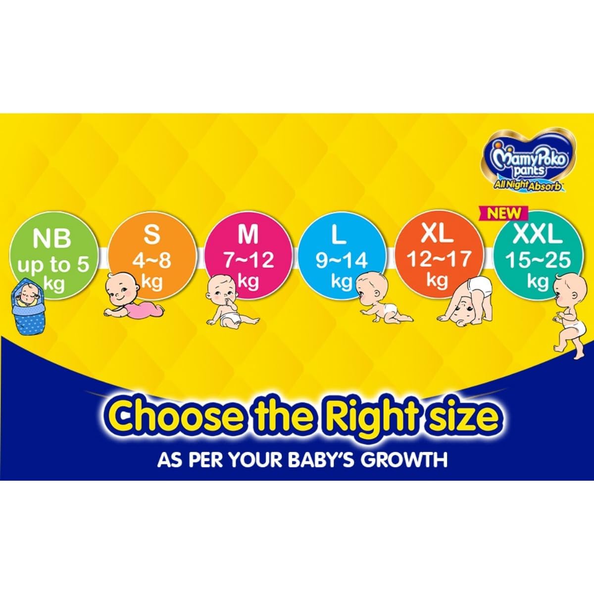 MamyPoko Pants All Night Absorb Baby Diapers, X-Large (XL), 22 Count 12-17 kg