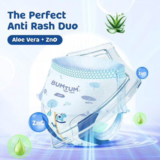 Bumtum Baby Diaper Pants, Medium Size, 66 Count, Double Layer Leakage Protection Infused With Aloe Vera, Cottony Soft High Absorb Technology (Pack of 1)
