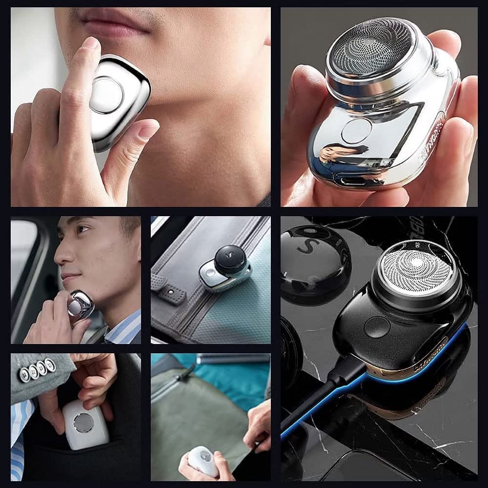 New Upgrade Mini Electric Razor Shavers For Men, Rechargeable Shaver Easy One-Button Use Suitable For Home,Car,Travel Christmas Gifts, Multicolour