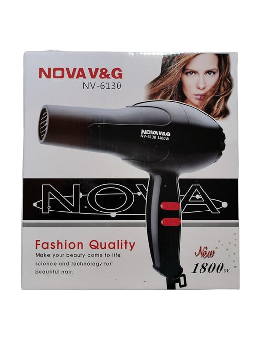 Nova V&G NV-6130 Professional Hair Dryer, 1800W, Black