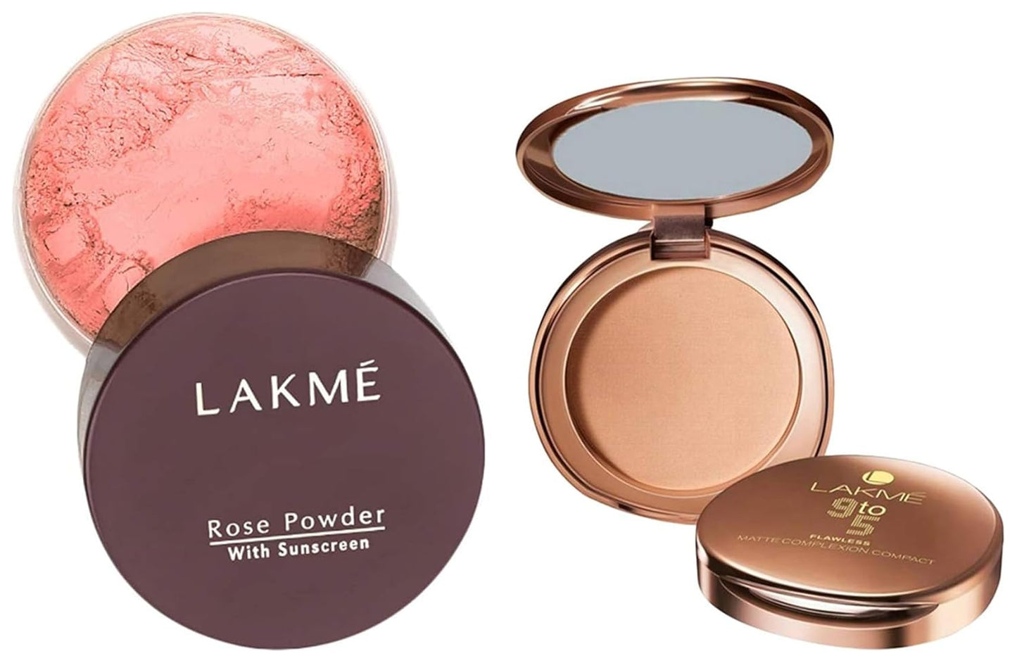 Lakme Rose Loose Face Powder with Sunscreen, Warm Pink, Face Makeup for a Rosy Glow - Matte Finish for Oily Skin Control, 40 g