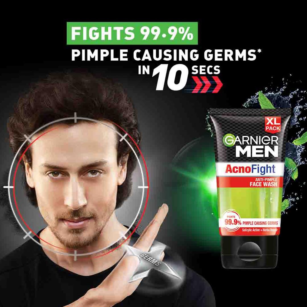 Garnier Men, Anti-Pimple Face Wash, Repairs Skin & Balances Oils, AcnoFight, 100 g