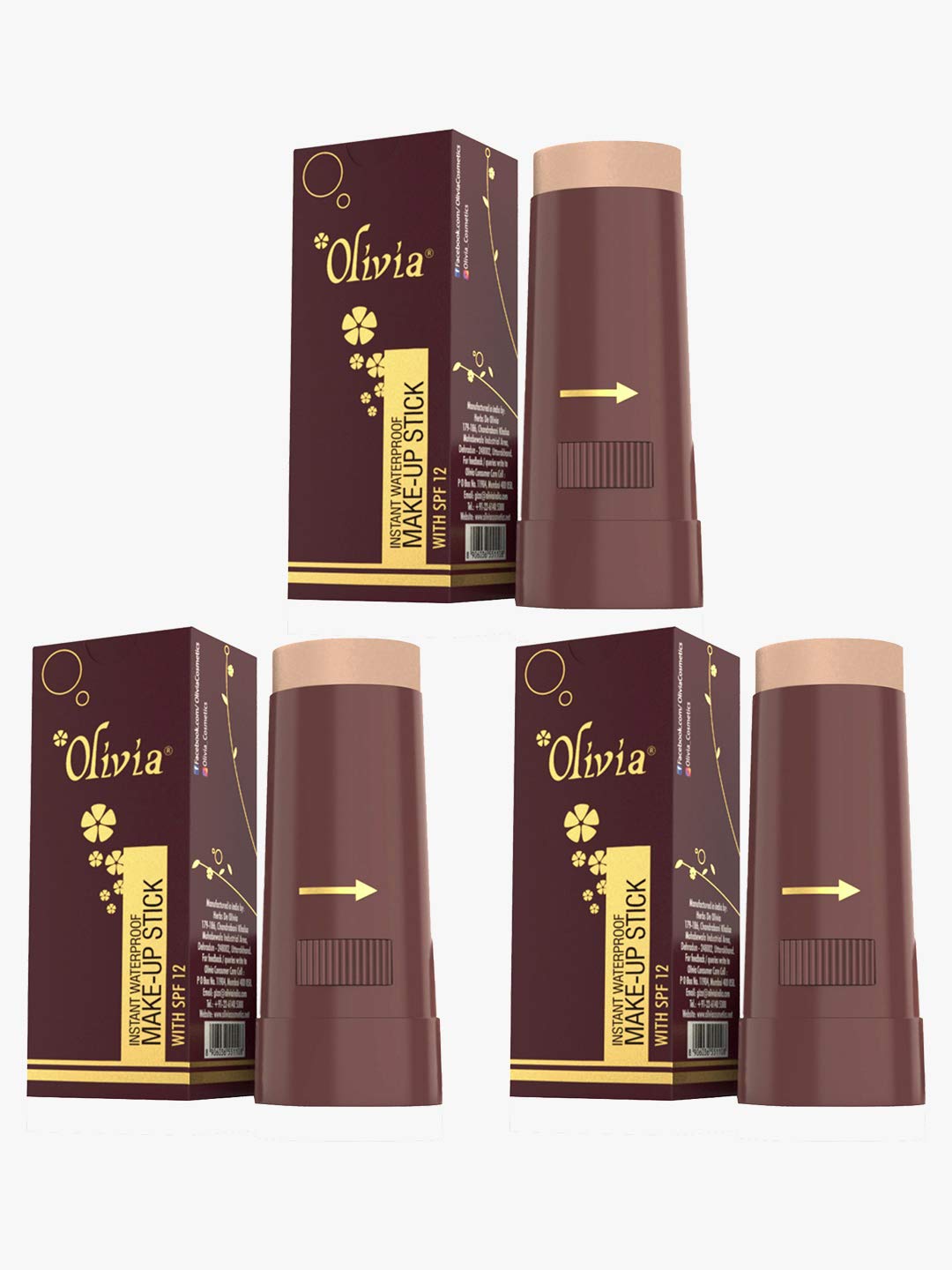 Olivia Waterproof Natural Honey Makeup Cream Concealer Pan Cake, Medium Coverage, For All Skin Types (25G, Shade No.24)