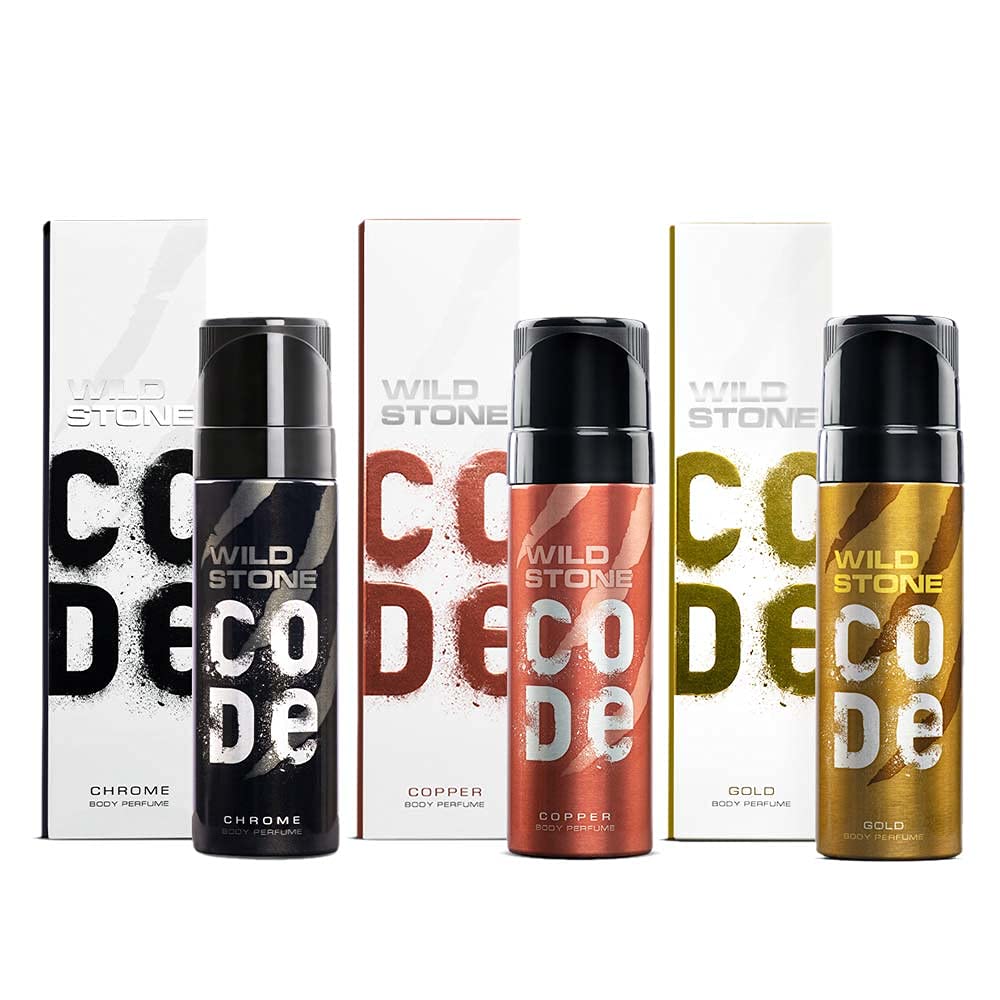 WILD STONE CODE Titanium Long Lasting No Gas Body Perfume For Men, 150Ml, Spray