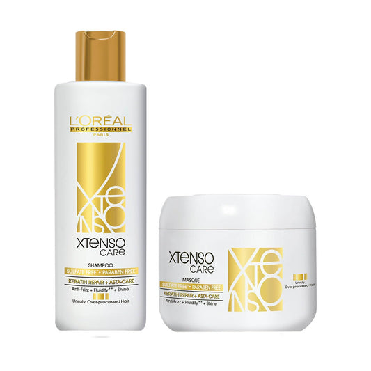 L'Oréal Professionnel Paris Xtenso Care Sulfate-Free* Shampoo 250Ml And Hair Masque 200Ml Combo For All Hair Types (Pack Of 2)