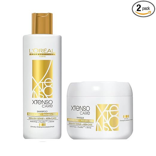 L'Oréal Professionnel Paris Xtenso Care Sulfate-Free* Shampoo 250Ml And Hair Masque 200Ml Combo For All Hair Types (Pack Of 2)