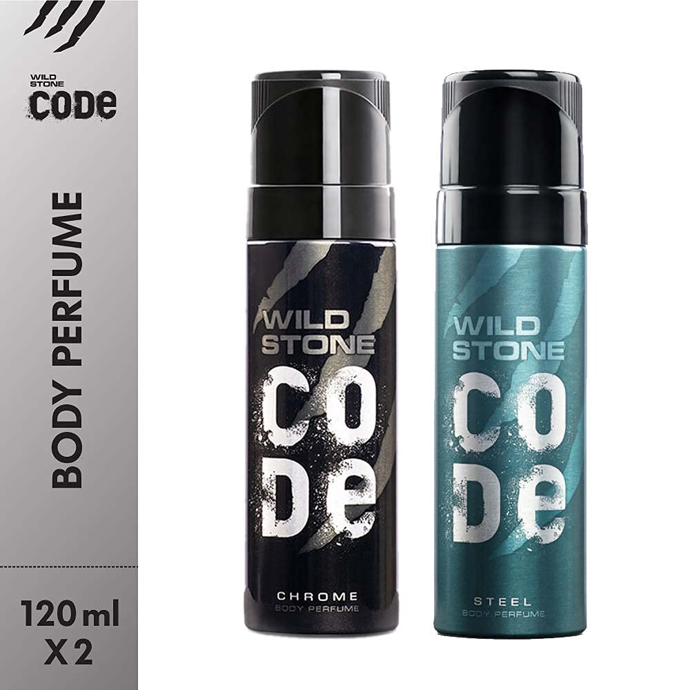 WILD STONE CODE Titanium Long Lasting No Gas Body Perfume For Men, 150Ml, Spray