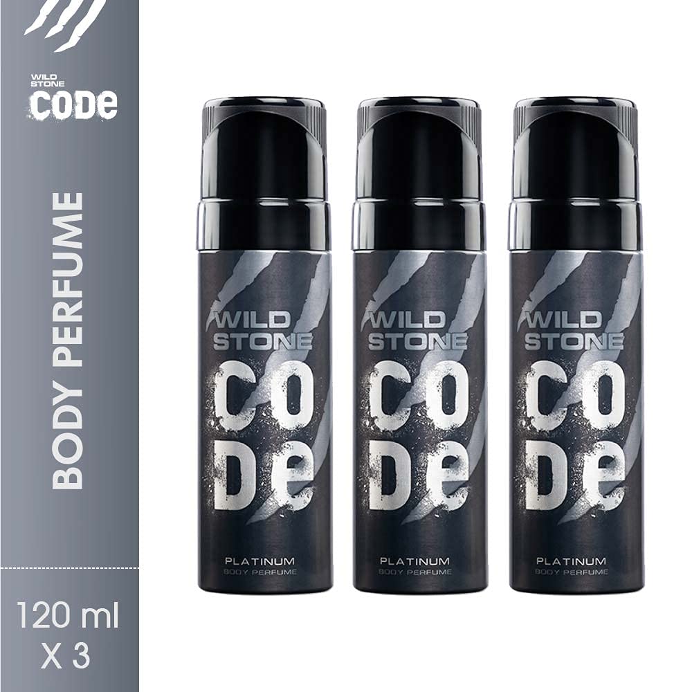 WILD STONE CODE Titanium Long Lasting No Gas Body Perfume For Men, 150Ml, Spray