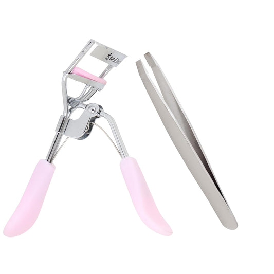 Midazzle Face Accessories (Eyelash Curler + Tweezer) - Combo Pack of 2