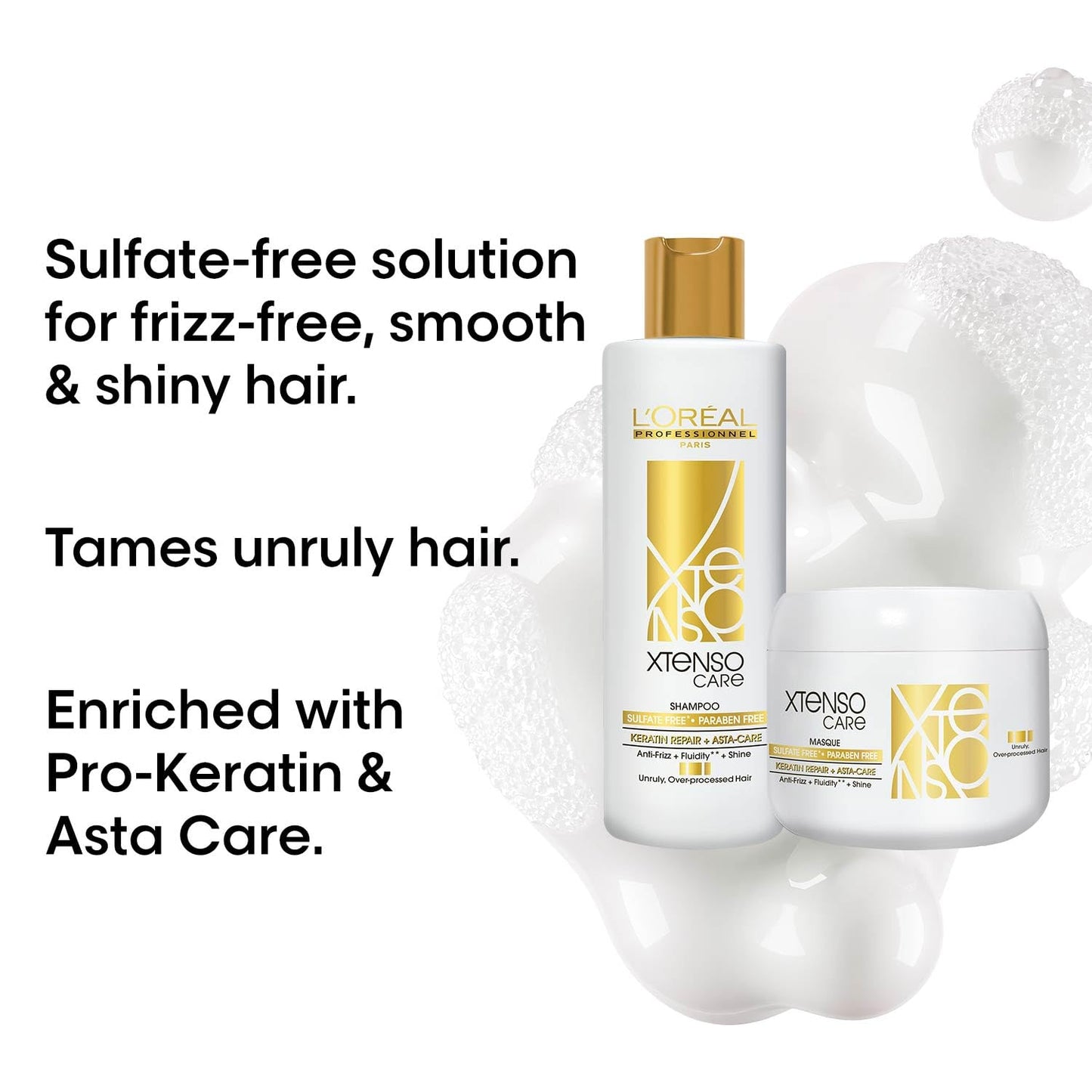 L'Oréal Professionnel Paris Xtenso Care Sulfate-Free* Shampoo 250Ml And Hair Masque 200Ml Combo For All Hair Types (Pack Of 2)
