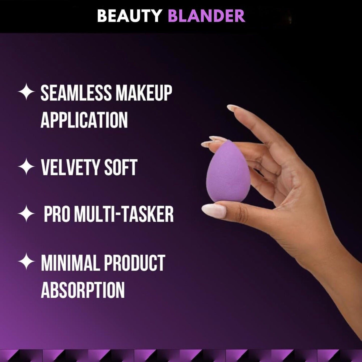 BEAUTY HD BlendPro Beauty Blender | Velvety Soft + Multipurpose Makeup Sponge | Reuable Blending Sponge For Loose powder and Foundation | 01 Teardrop