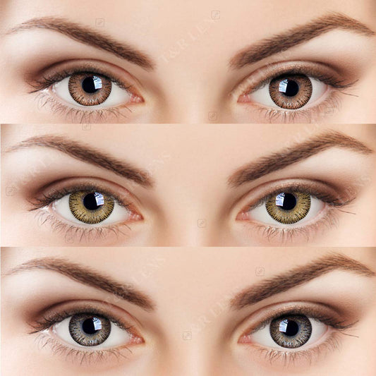 Soft Eye 3 Pair (Honey, Hazel & Brown) 0 Power Monthly Contact Lens 0 Dioptres 6 + Multi Plus Solution with Lens Storage Box