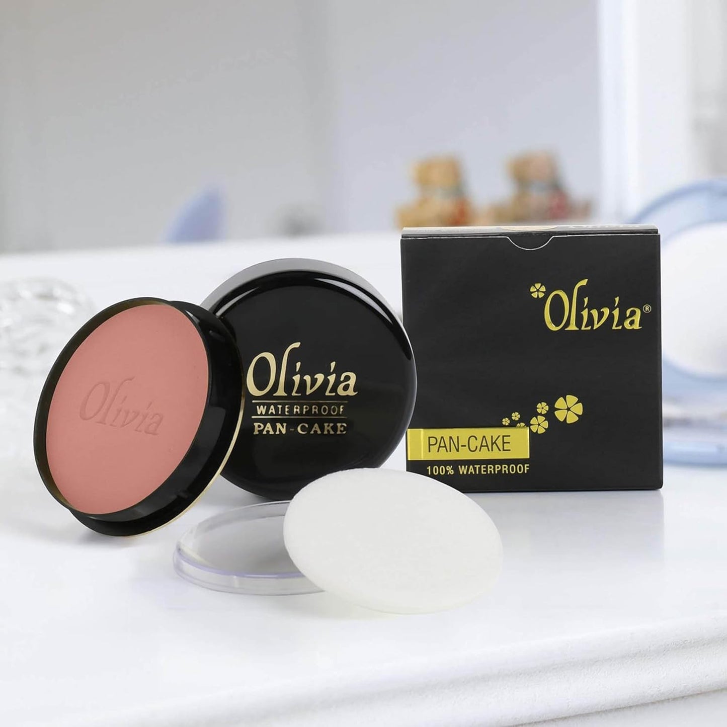 Olivia Waterproof Natural Honey Makeup Cream Concealer Pan Cake, Medium Coverage, For All Skin Types (25G, Shade No.24)