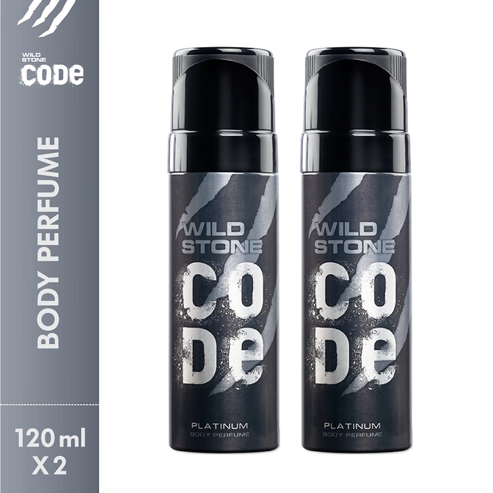 WILD STONE CODE Titanium Long Lasting No Gas Body Perfume For Men, 150Ml, Spray