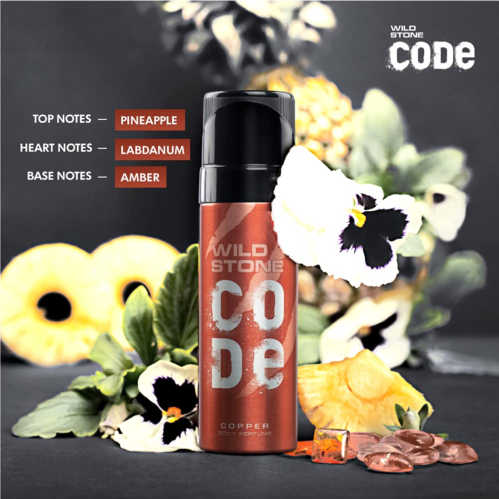 WILD STONE CODE Titanium Long Lasting No Gas Body Perfume For Men, 150Ml, Spray