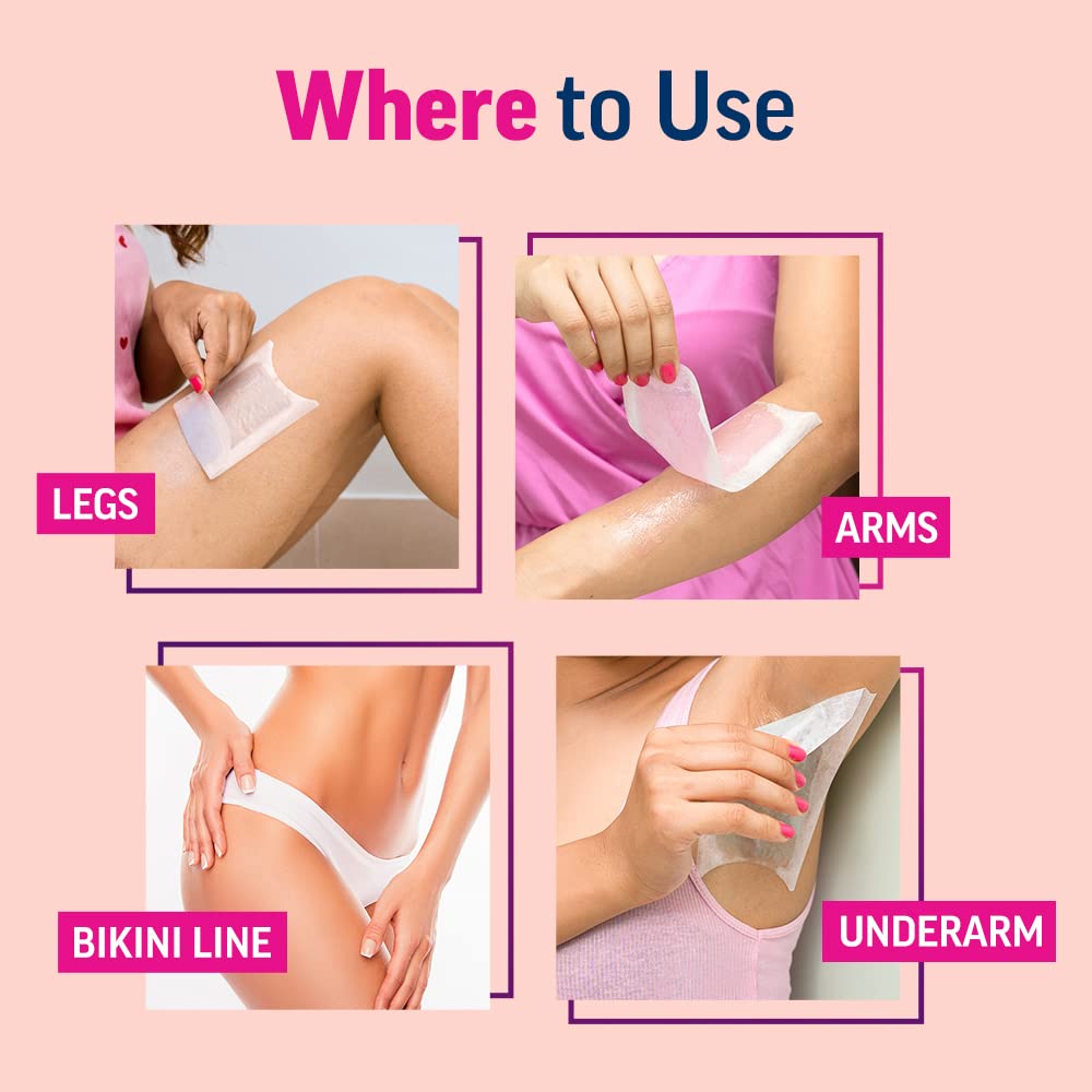 Veet Full Body Waxing Strips Kit for Normal Skin, 20 Strips