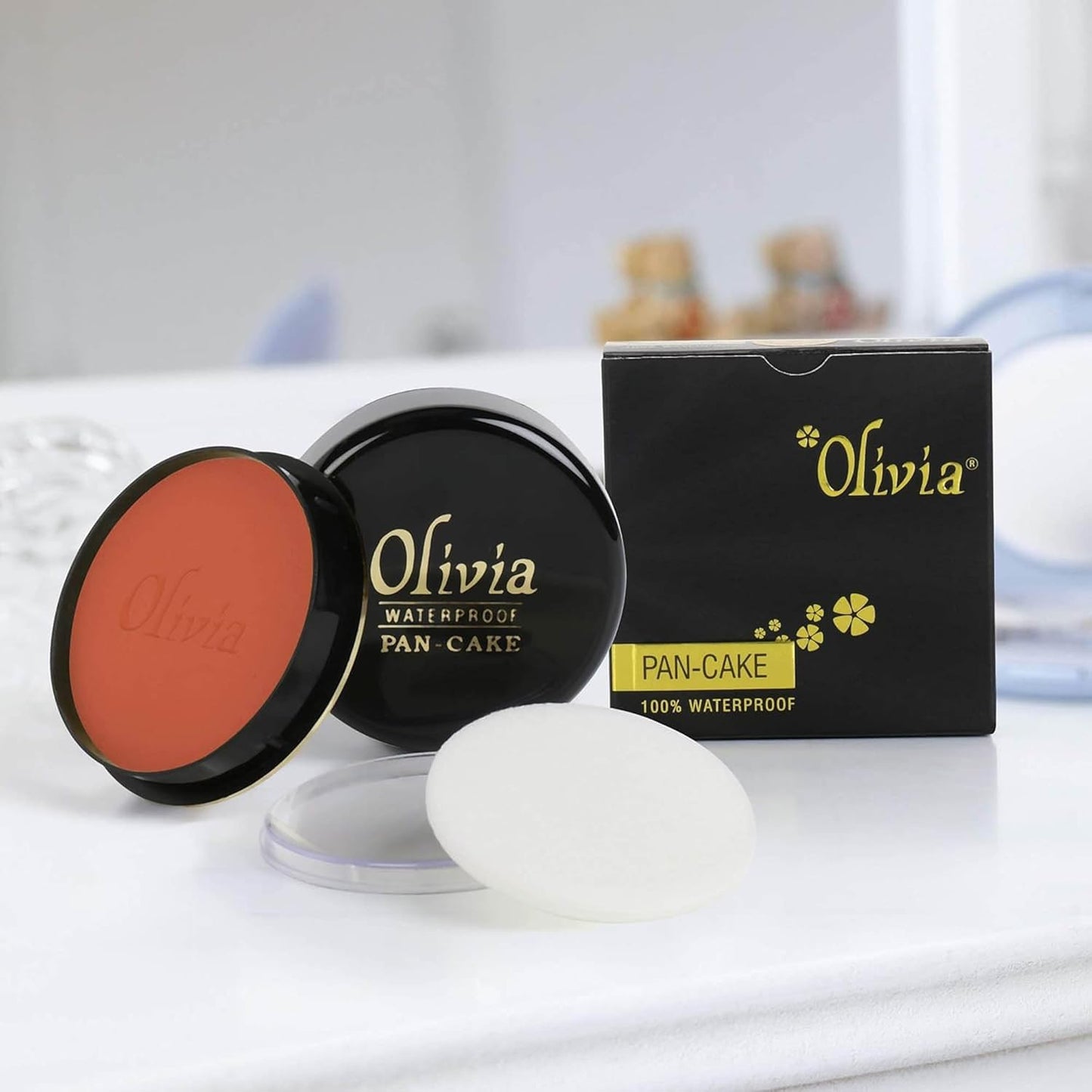 Olivia Waterproof Natural Honey Makeup Cream Concealer Pan Cake, Medium Coverage, For All Skin Types (25G, Shade No.24)