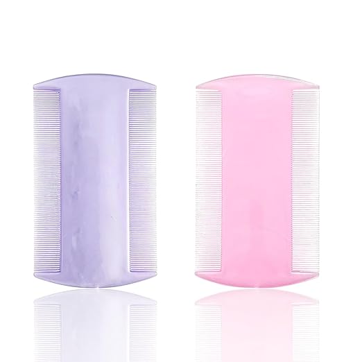 Zodiac ® Double-Sided Lice Comb for Kids & Adults – Fine Tooth Plastic Hair Comb for Lice, Dandruff & Nit Removal – Reusable, Gentle Scalp Care – Multicolor (Multicolor - Pack of 2)