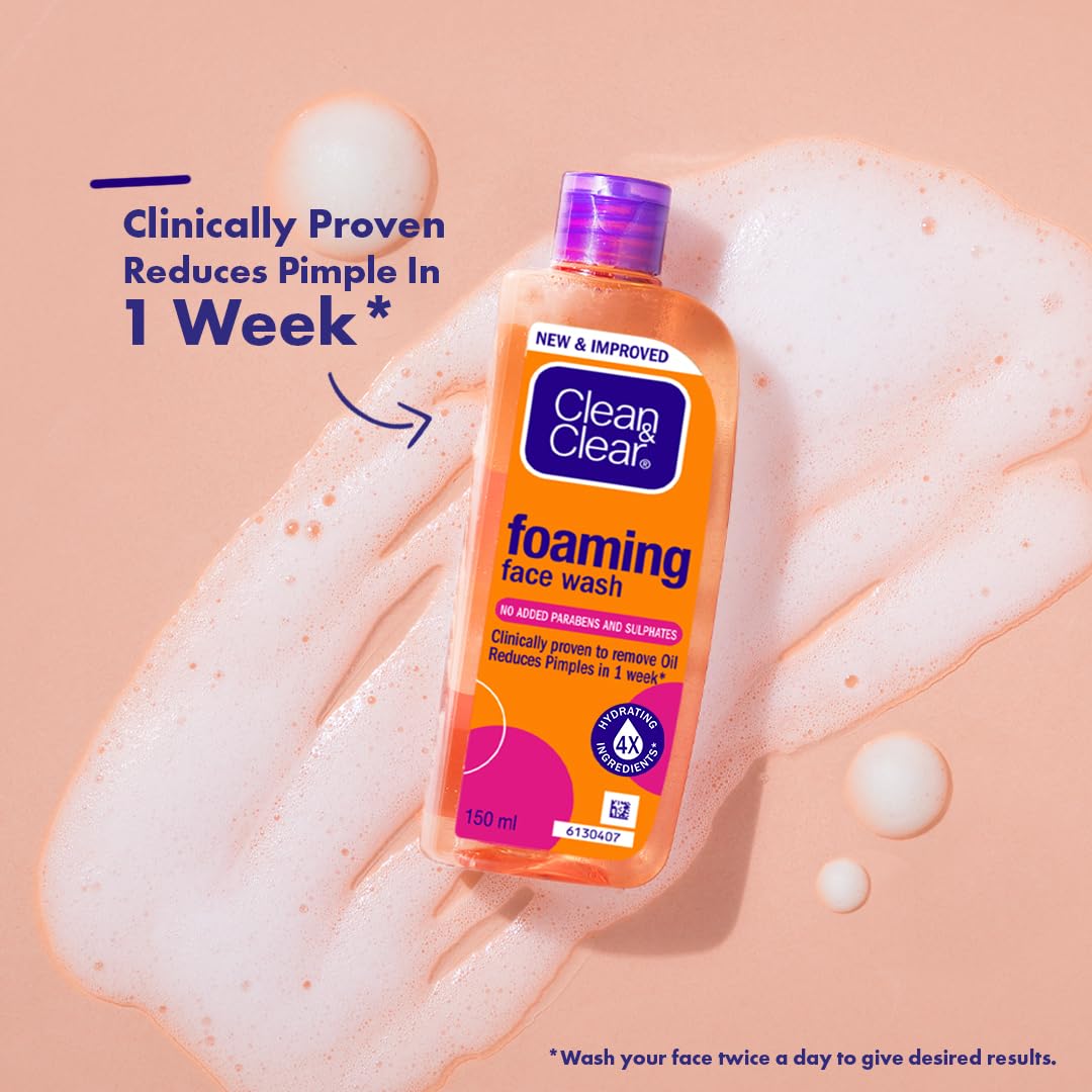 Clean & Clear Foaming Face Wash For Oily Skin, 150ml