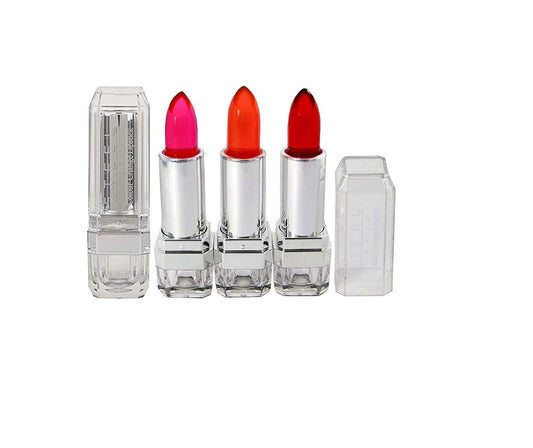 Steel Paris Shimmery Pink Colour Change gel Lipstick 3 pieces (1 Red, 1 Pink, 1 Orange)