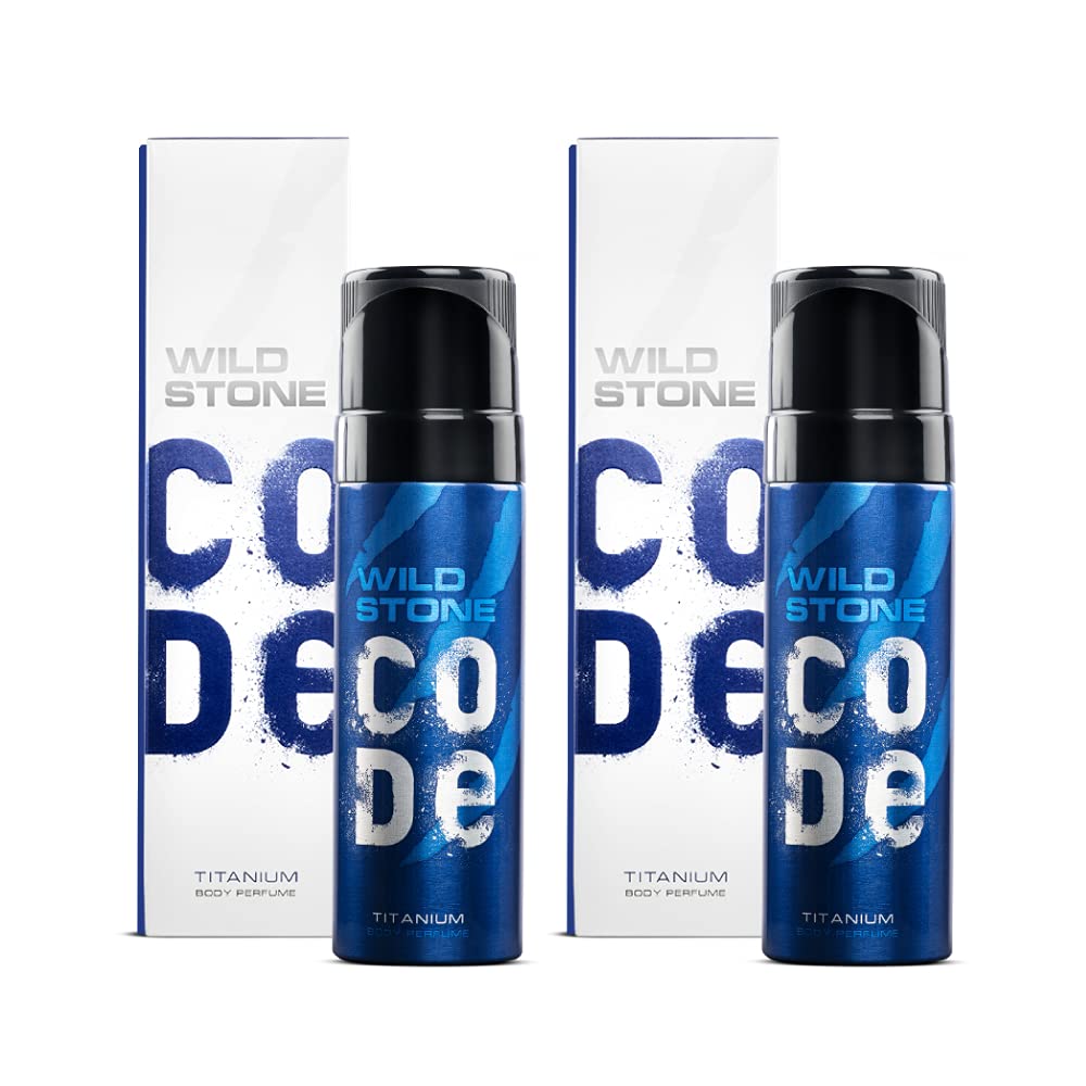 WILD STONE CODE Titanium Long Lasting No Gas Body Perfume For Men, 150Ml, Spray