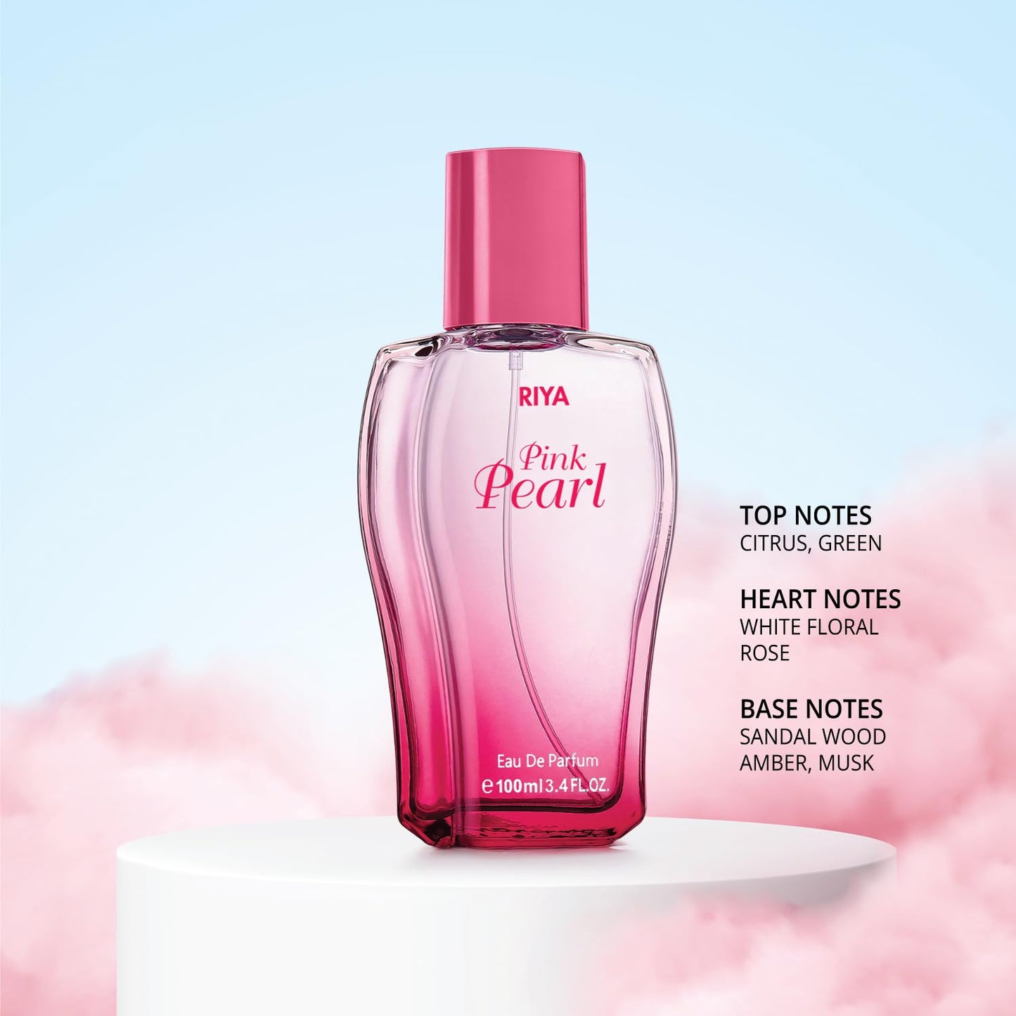 RIYA Pink Pearl For Women | Eau De Parfum Spray | Citrus Rose 100 ML | Long Lasting Fragrance | Fashion Fragrance | Pretty Pink | Love yourself