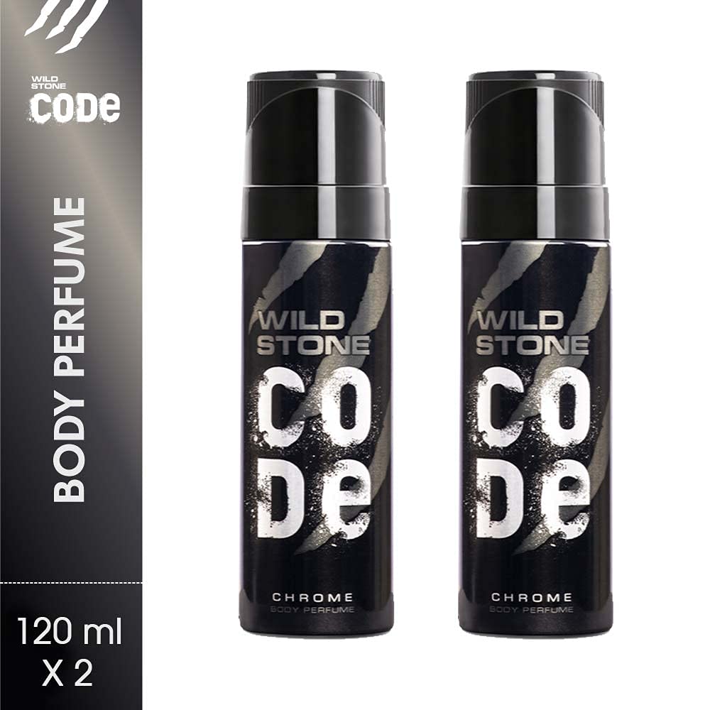 WILD STONE CODE Titanium Long Lasting No Gas Body Perfume For Men, 150Ml, Spray