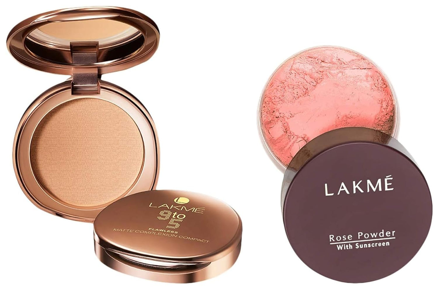 Lakme Rose Loose Face Powder with Sunscreen, Warm Pink, Face Makeup for a Rosy Glow - Matte Finish for Oily Skin Control, 40 g