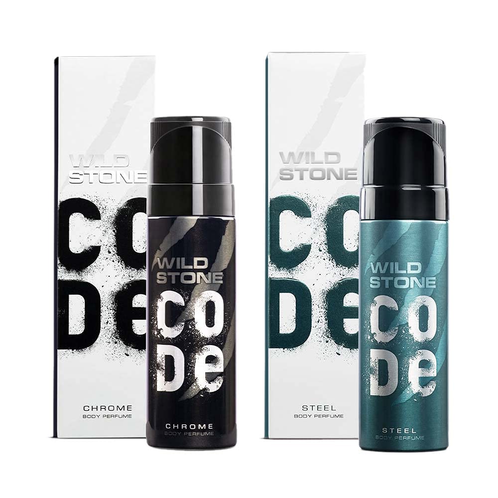 WILD STONE CODE Titanium Long Lasting No Gas Body Perfume For Men, 150Ml, Spray