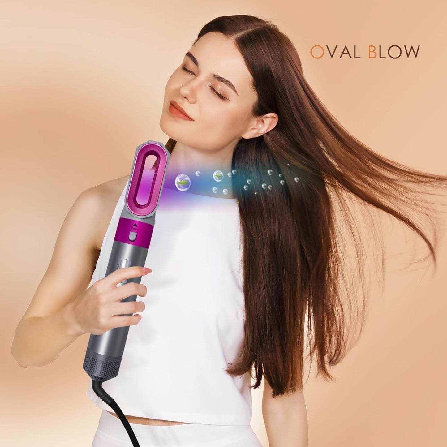 5 In 1 Hair Styler For Women Multifunctional Styling Tool With 5 Attachments 1 Hot Air Brush,2 Spiral Curler,1 Hair Dryer,1 Hair Straightner Comb,1 Year Warranty,1000 Watt,3 Heat Settings