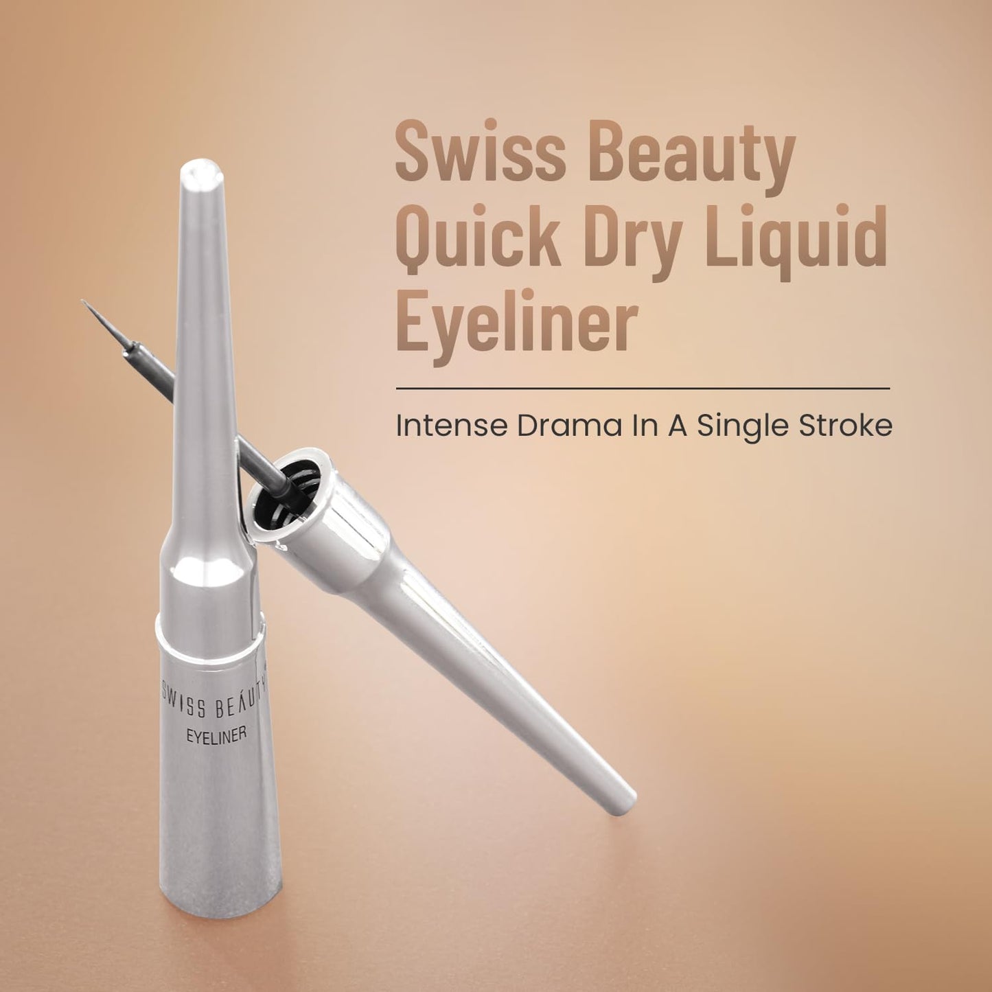 SWISS BEAUTY Waterproof Matte Liquid Black Eyeliner | Smudge Proof, Transfer Proof Eye Liner for Eye Makeup |Black, 4ml |
