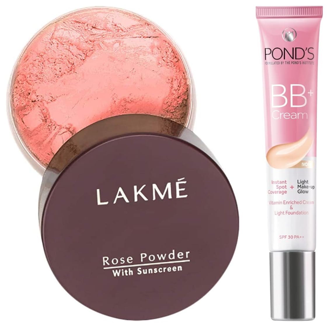 Lakme Rose Loose Face Powder with Sunscreen, Warm Pink, Face Makeup for a Rosy Glow - Matte Finish for Oily Skin Control, 40 g