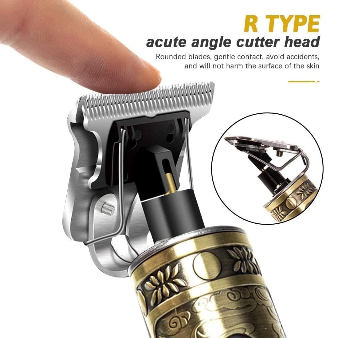 KUBRA Trimmer Men Professional Cordless Hair Clipper Dragon Style(Metal),Rechargeable Trimmer For Beard,Hairs,Moustache & Face,Electric T Blade Zero Gapped Shaving Machine Men's Grooming Kit GOLD 1(metal)