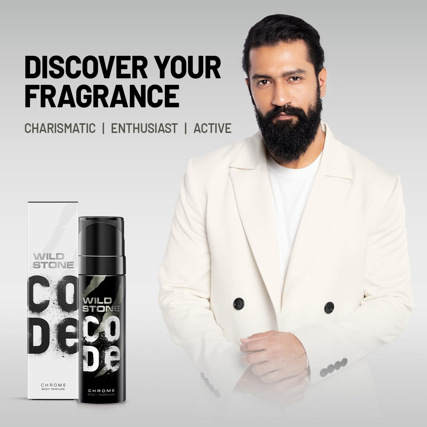 WILD STONE CODE Titanium Long Lasting No Gas Body Perfume For Men, 150Ml, Spray