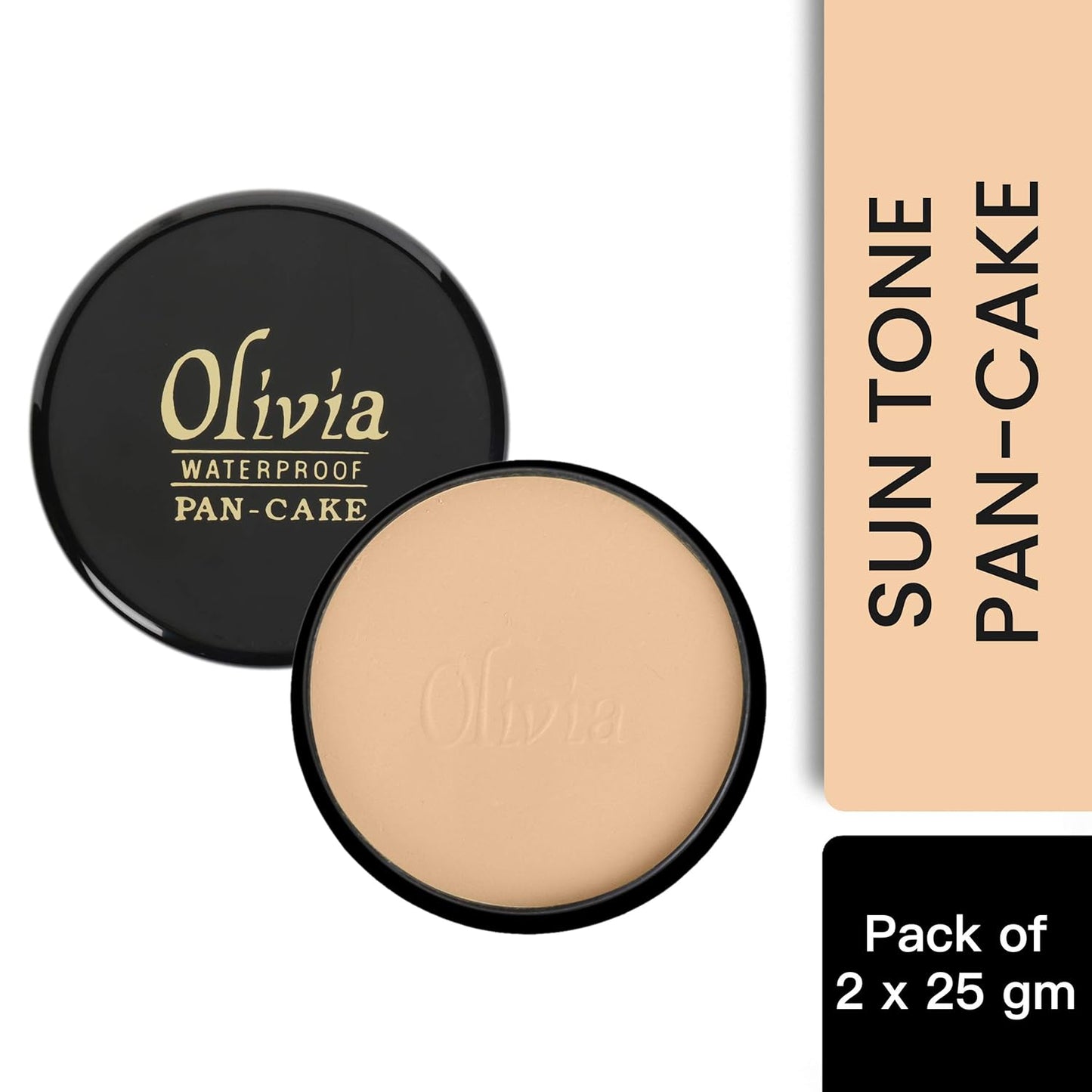 Olivia Waterproof Natural Honey Makeup Cream Concealer Pan Cake, Medium Coverage, For All Skin Types (25G, Shade No.24)